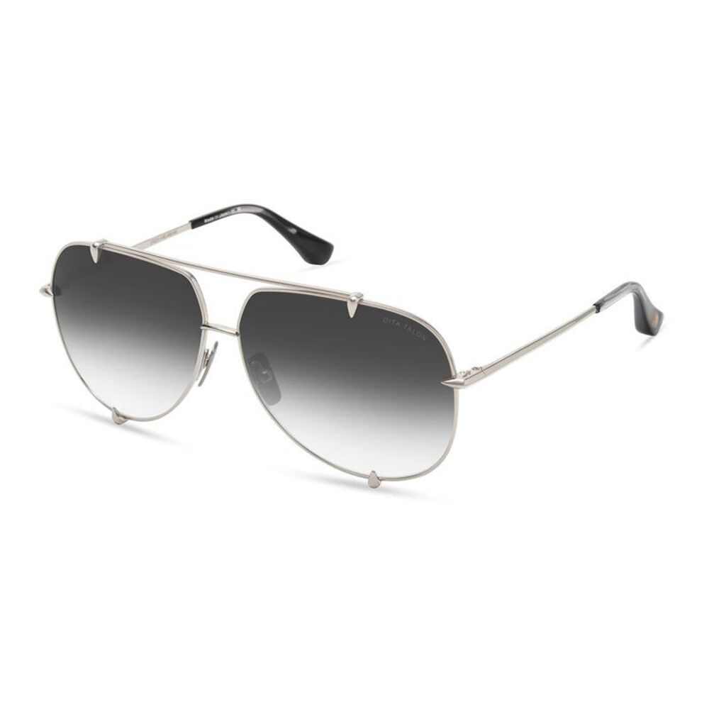 Dita Sunglasses Aviator Full Rim, Silver Frame and Grey to Clear Gradient Lens